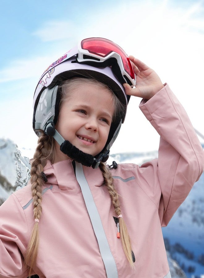 اوت دور ماستر طقم خوذة ونظارات تزلج للأطفال من OutdoorMaster Anoa - خوذة تزلج على الجليد مع نظارات واقية للتزلج - خوذة ثلج قابلة للتعديل، خوذات معتمدة لرياضات الثلج للأولاد والبنات والشباب - يونيكورن وردي، مقاس صغير - Image 2